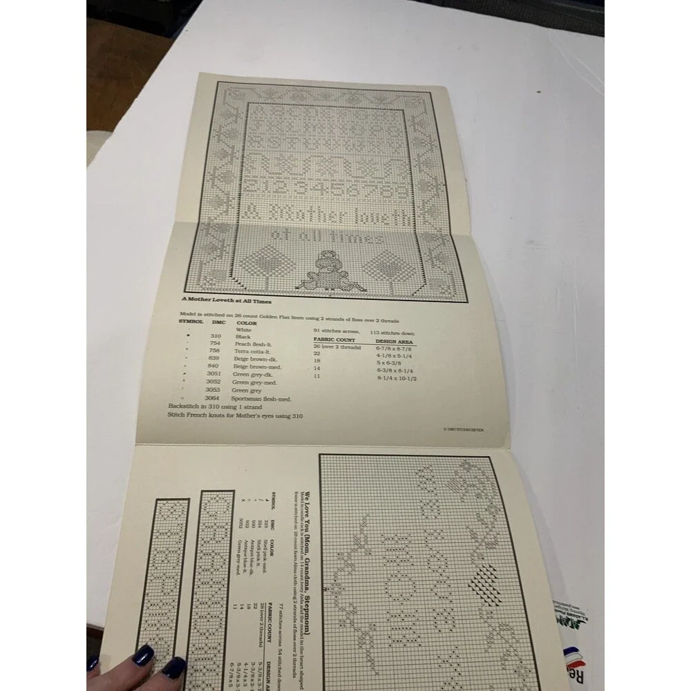 The Heart Of The Family Counted Cross Stitch Patterns~Leaflet~ Studio 7 1987